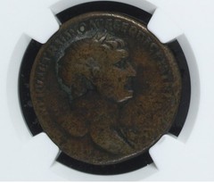 Trajan “Fallen Dacian” AE Sestertius – Emperor on Horseback Spearing Dacian NGC