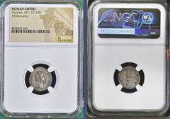 Roman Emperor Hadrian Silver Denarius 117AD-138AD NGC Ancient Genuine Coin