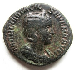 Ancient Rome Imperial OTACILIA SEVERA (244-249) ~ AE Sestertius PUDICITA Reverse
