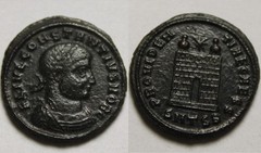 Constantius camp-gate turrets star Rare genuine Ancient Roman coin Thessalonica