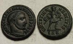 Maximinus II Daia Rare genuine Ancient Roman coin 311AD Mars trophy spear shield