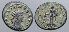 Roman Coin: Gallienus BI Antoninianus. Antioch, AD 266, FIDES AVG, Mercury