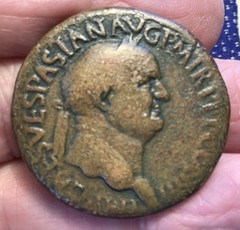 JUDAEA CAPTA – SESTERTIUS, Vespasian. 69-79 Sestertius, Judaea Mourning VA-71