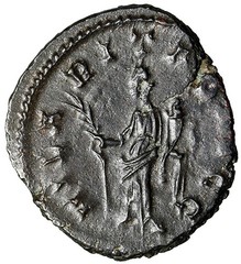 Tetricus I Antoninianus “Hilaritas, Palm Frond” Extremely Fine
