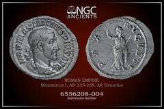 MAXIMINUS I NGC Ch VF ANCIENT ROMAN COINS, AD 235-238. AR Denarius. A939