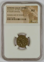 Romano-Gallic Empire AD 269-271 BI Double-Denarius for Victorinus, NGC Graded AU