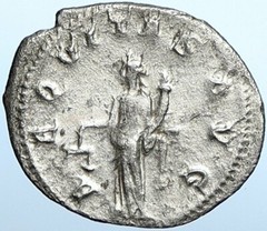 GORDIAN III Authentic Ancient 240AD Rome Old Silver Roman Coin AEQUITAS i108392