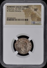 Postumus, AD 260-269 ROMANO-GALLIC EMPIRE BI Double-Denarius NGC XF40