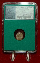 Roman Empire Coin AELIA FLACILLA Victory Writing Chi-Ro On Reverse RARE COIN!