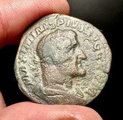 *SCARCE* HUGE 20g+ Emperor Maximinus Thrax Sestertius