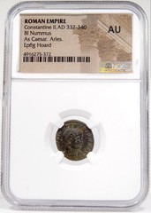Constantine II Epfig Hoard. R5 in RIC RAREST! NGC Cert. AU. Soldiers 2 Standards