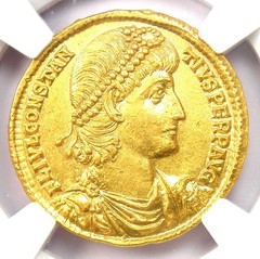 Constantius II Gold AV Solidus Coin 337-361 AD – Certified NGC Choice AU