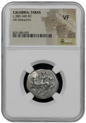 Tarentum Calabria c.380-340 BC AR Didrachm NGC VF