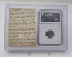 Antoninus Pius Silver Denarius Roman Empire NGC Ch VF Golden Age Hoard