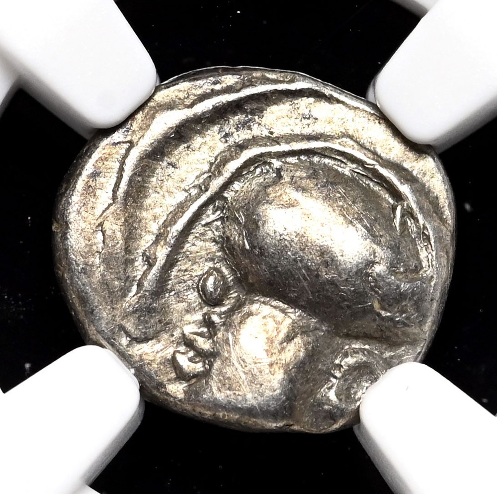 CELTIC GAUL, Aedui. 1st Century BC. Silver Quinarius, Horse, NGC VF