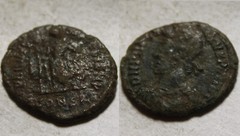 PROCOPIUS Usurper 366AD shield CHI-RHO monogram Rare Ancient Roman Coin