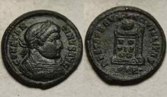 Constantine 321 AD Rare genuine ancient Roman coin Altar globe stars vows Trier