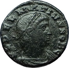 DELMATIUS 335AD Constantinople Authentic Ancient Roman Coin SOLDIERS i66361