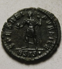 Constantius Emperor globe spear SPES REIPVBLICE Rare Ancient Roman coin Siscia.