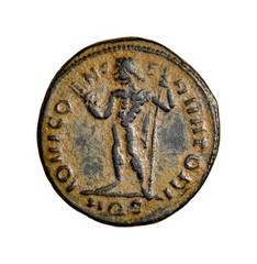 RARE Licinius with Zeus Jupiter Thunderbolt AQS Aquileia, 317 AD.Æ follis