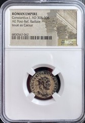 Genuine NGC Certified Ancient Roman Coin Constantius I 305-306 AD Caesar Radiate