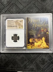 Roman Empire Constantinian c AD 330-340 AE3/4 BI Nummus She-Wolf/Twins MS NGC SC