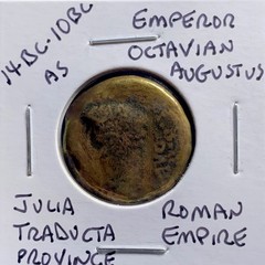 14BC-10BC Emperor Octavian Augustus Ancient Roman Coin Julia Traducta Genuine