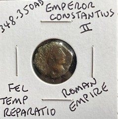 Ancient Roman Coin 348-350 AD Constantius II Fallen Soldier Reverse Genuine
