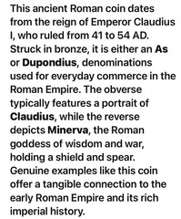 Roman Emperor Claudius Large Ancient Coin 41AD-50AD Minerva with Shield Genuine