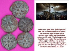 5 Hi Quality Widows Mite Coins Holy Land Artifacts Free Display Cards COAs i768