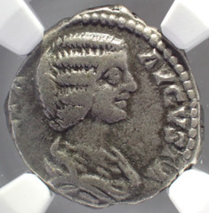 AD 193-217 Roman Empire (Julia Domna – wife of Septimus Severus) AR Denarius NGC
