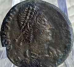 Roman Soldier Spearing Horseman Ancient Coin 353AD-354AD Emperor Constantius II