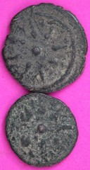 2 Nice Widows Mite Coins Holy Land Artifact Display Card Export Permit COA @L827