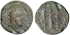 Postumus Double Sestertius “Fides, Two Standards” Very Fine