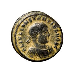 RARE with SMTSA Constantius II, as Caesar, BI Nummus. Thessalonica Campgate COA