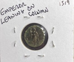 Ancient Roman Coin 342-348 AD Constantius II Authentic Emperor Leaning on Column