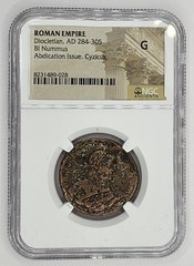 Diocletian BI Nummus Roman Empire Billon Abdication Issue Coin 284-305 AD NGC G