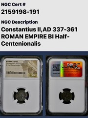 Ancient Roman Coin NGC Certified Emperor Constantius II 337–361 AD Genuine