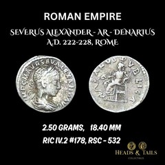 ROMAN EMPIRE – SEVERUS ALEXANDER – AR DENARIUS – ROME – RIC IV.2#178 -AD 222-228