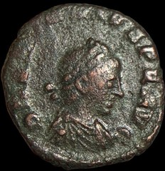 CRITICAL MINT ERROR – ARCADIUS 383AD Ancient Roman Coin VICTORY NIKE Latin Cross