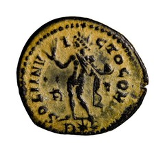 EF Constantinus I the Great AD 306-336. Rome Follis Sol R Star P Certified COA