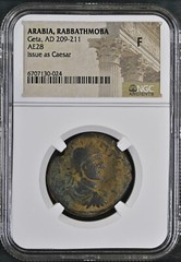 Geta, AD 209-211 ARABIA, RABBATHMOBA AE28 NGC F