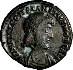 COLLECTIBLE DOUBLE STRUCK ERROR Constantius Gallus, as Caesar, Æ 17mm. Cyzicus