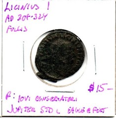 Roman – Licinius I 308-324AD Follis – Iovi Conservatori