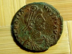 Valentinian I, AE2, 367-375 AD Roma mint. ROMAN IMPERIAL COIN, clean,