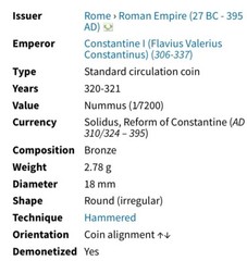 Ancient Roman Coin 320-324AD Crispus as Caesar Wreath Genuine Nice