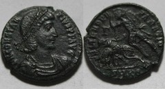 Constantius Augustus battle/Centenionalis/Rare ancient Roman coin Cyzicus