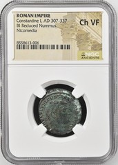 307-333 NGC Ch VF Constantine I Bl Reduced Nummus Roman Empire