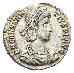 Roman Empire – Constantius II (r. 337-361 AD) AR Siliqua, Sirmium – Golden Tone