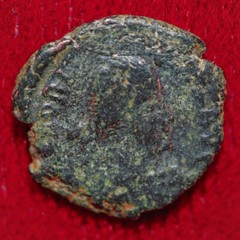 Ancient Roman Empire Coin Of THEODOSIUS II Three Emperors With Spears Shields